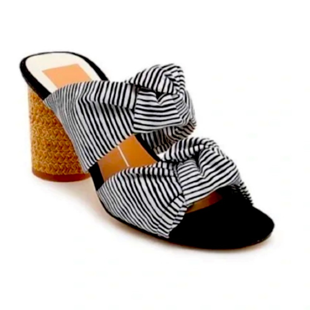 Dolce Vita Jene Double Knot Sandals black and white striped Size 9 gently used